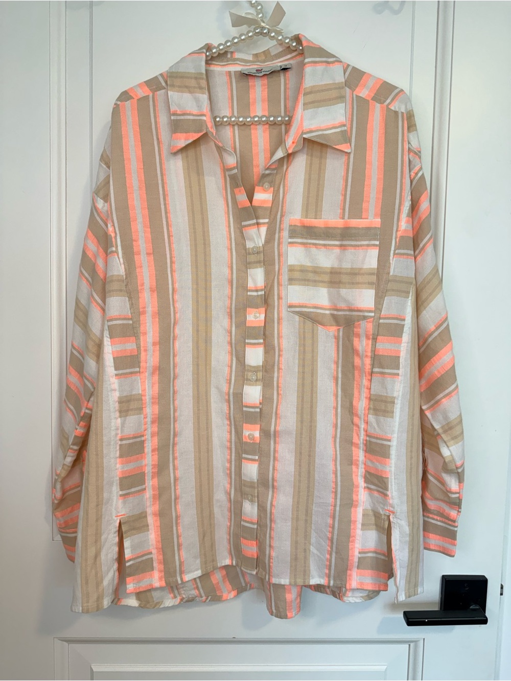 Vineyard Vines Striped Shirt Button down in Sands Stripe women’s 14